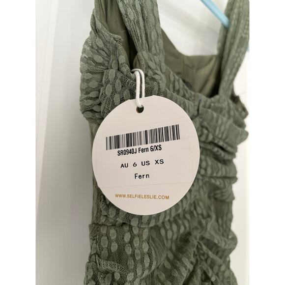 Oliana Embroidered Mesh Midi Dress Fern NWT Size XS - Picture 8 of 9